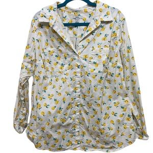 Croft & Barrow lemon print shirt